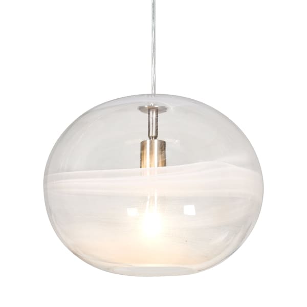 Besa Lighting Geno Cord Pendant, Vapor Clear, Satin Nickel Finish, 1x60W Incandescent 1JT-GENOCL-SN - main